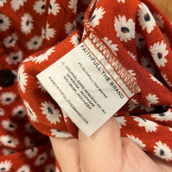 Faithfull The Brand Floral Red Mini Dress - Picture 11 of 13